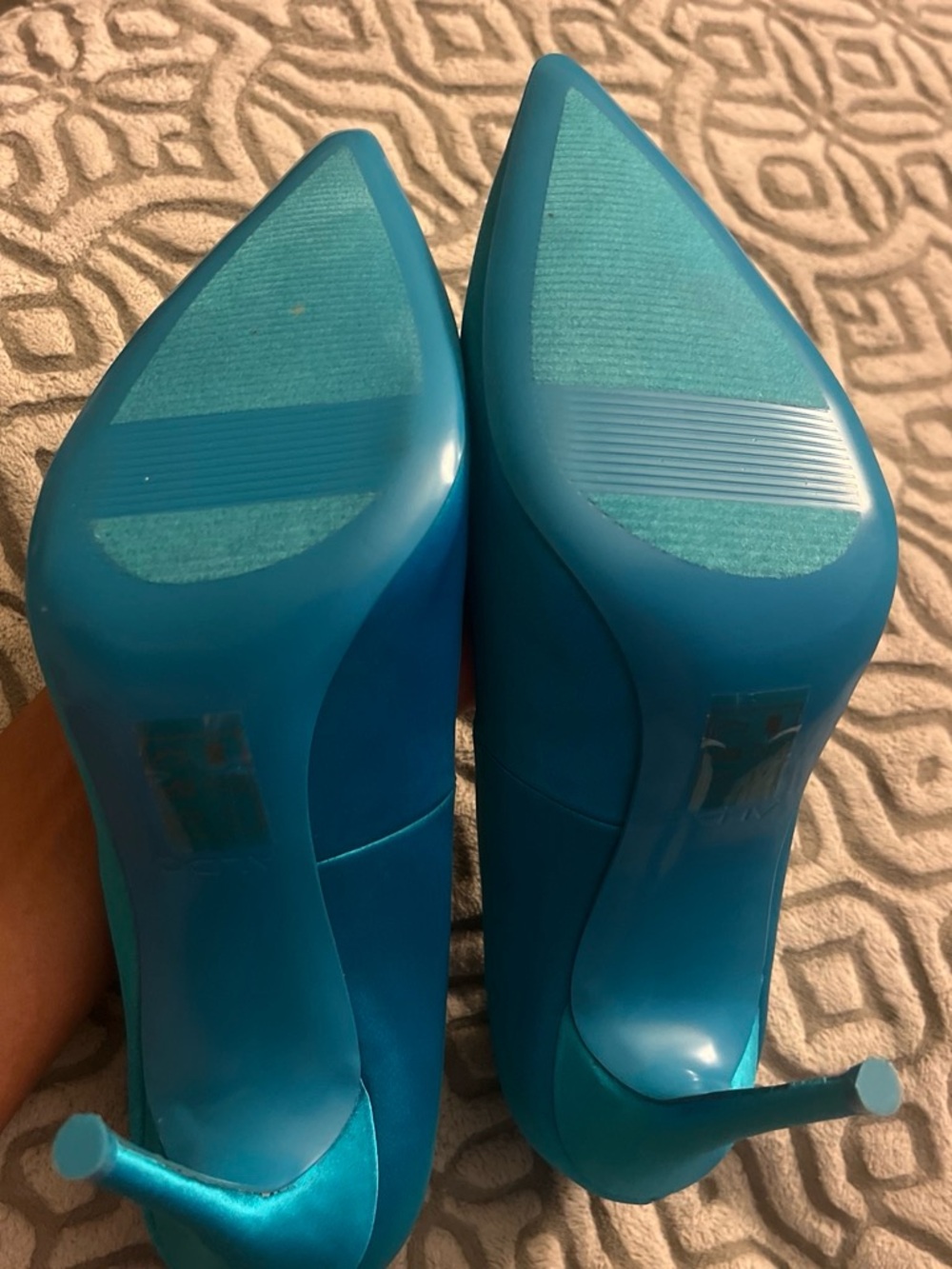 ALDO Women's Teal Pointed-Toe Satin Pumps - Picture 7 of 13